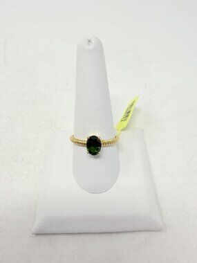 Shop LC Russian Diopside YG Over Sterling Silver Solitaire Size 10 Ring 5599